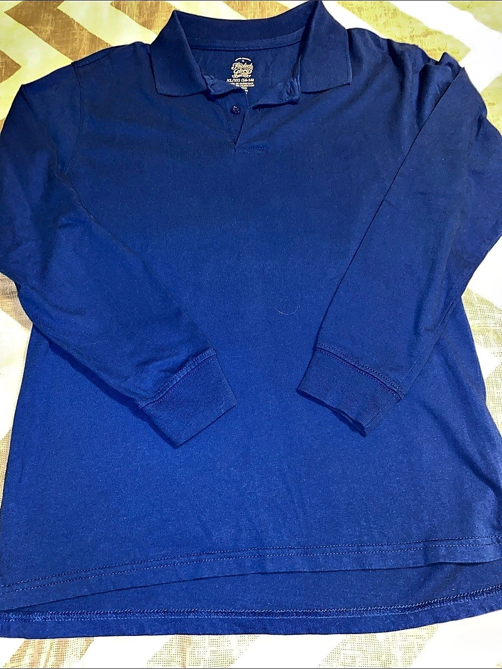Kids Long Sleeve Polo in Blue Size XL (14-16) Like New